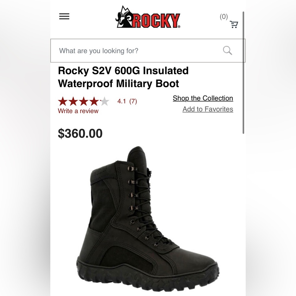 Rocky S2V 600G Insulated Waterproof Military Boot mens 9.5